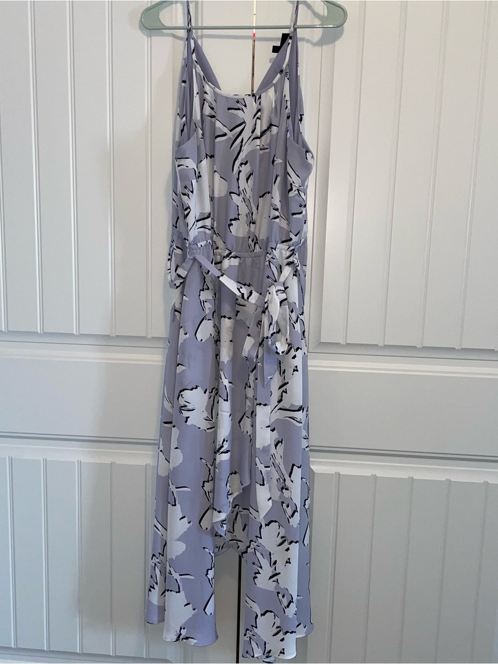 Floral Lavender Wide-Leg Jumpsuit with Tie Belt